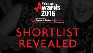 Shortlist revealed for The Educate Awards 2016
