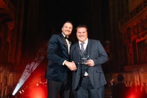 Michael Heverin, co-founder and CEO, SupplyWell and Philip McGowan, Holy Rosary Catholic Primary School, the 2023 School Support Star of the Year