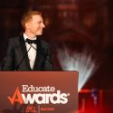 James Tarrt, an honoured Educate Awards judge, about to reveal the runner up and winner